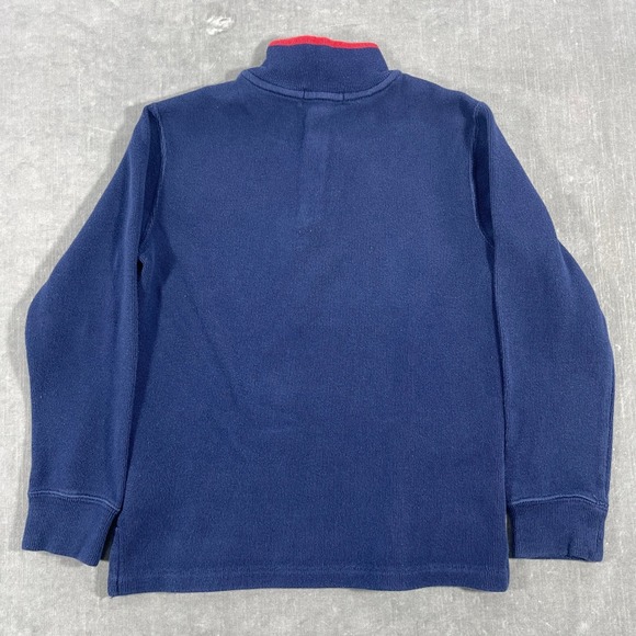 Polo Ralph Lauren Kids Size M 10 12 Blue Cotton Quarter Zip Pullover Sweater - Picture 6 of 6